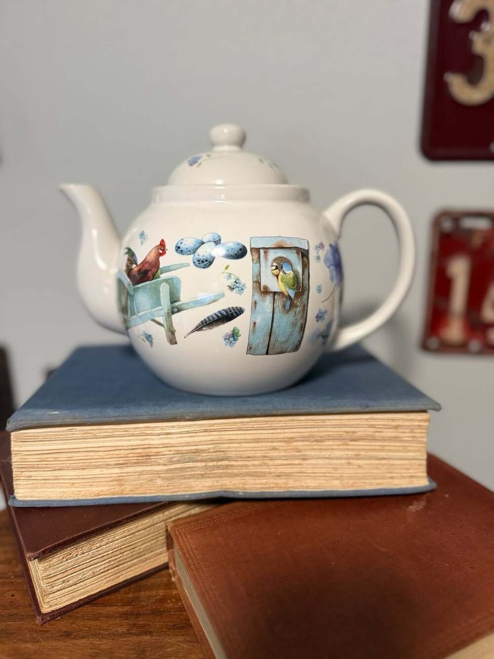 Marjolein Bastin Blue Skies Nature's Sketchbook Hallmark Ceramic Teapot